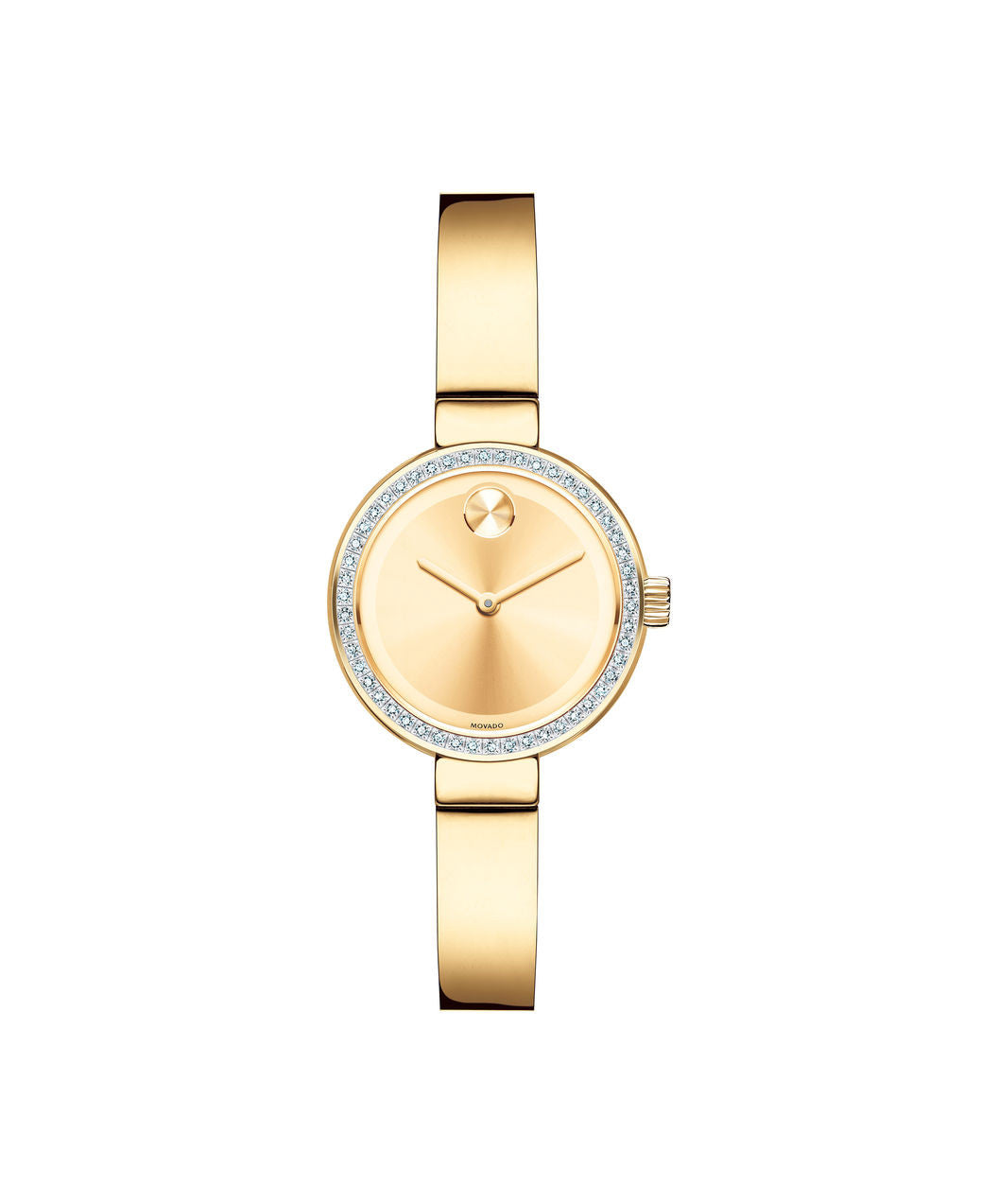 Small Movado BOLD Diamond watch, 25 mm Yellow Gold Ion-Plated Stainless Steel with 50 Diamonds 3600322 - Arnik Jewellers