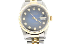 Load image into Gallery viewer, Rolex Datejust 18K Gold &amp; Stainless Steel Jubilee Blue Vignette Diamond Dial 36mm 16233 - Arnik Jewellers
