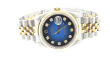 Load image into Gallery viewer, Rolex Datejust 18K Gold &amp; Stainless Steel Jubilee Blue Vignette Diamond Dial 36mm 16233 - Arnik Jewellers
